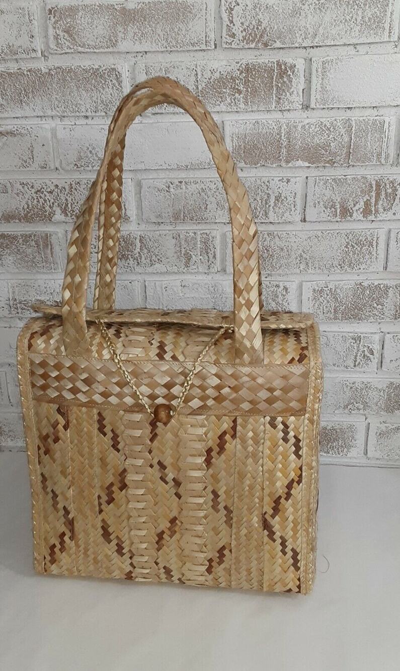 Wicker Basket Handbag Tote Boho,Beachy, Off To Market Oversized